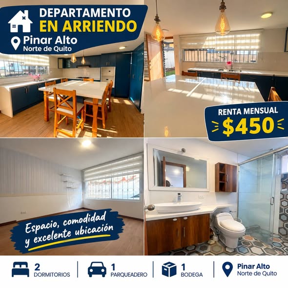 Departamento en arriendo en Pinar Alto, dos baños — foto 3 de 5